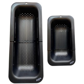 AHASON'S Over The Sink Colander Strainer Basket, Wash Vegetables and Fruits, Drain Cooked Pasta, Extendable Basket (Black)