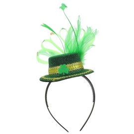 FOMIYES Feather Headband Hat Decor Festival Saint Patricks Day Hair Roaring 20s Headband St Patricks Day Shirt St Patricks Headband Saint Patricks Day Accessories Party Hoops Green Fabric