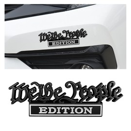 Yourkar We The People Edition Emblem Car Decal, 3D Raised Metal Combat Veteran Badge Fender Sticker, Self-Adhesive Tailgate Emblem with Combat Veteran Edition, Car Accessories (Black+White)