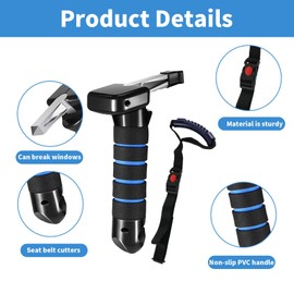 QINGYIWL Pack of 2 Car Entry Aid Car Door Handle for Elderly People, Standing Aid Seniors Car, Exit Aid Car for Seniors, Disabled and Injured (Blue)