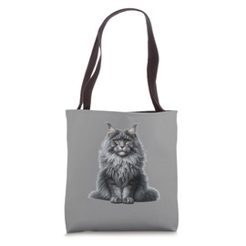 Maine Coon Cat, Gray. Artist's Rendition. Tote Bag