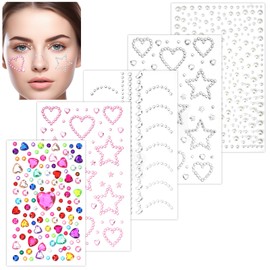 Shimmeroo Self Adhesive Face Gems Stick on, Face Jewels, Star Rhinestone Hair Accessories for Girls, Rave Accessories for Women, Y2K Jewel Stickers for Eye Hair Body Nail Makeup