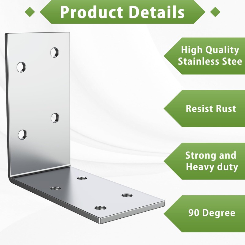Heavy Duty L Brackets 12-ga,Angle Bracket 3"x3" Iron L Shape