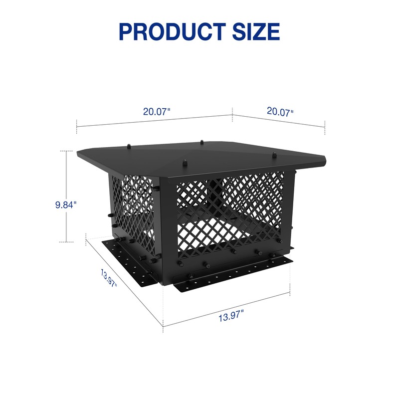 Hahaemall Chimney Cap, 14" x 14" Chimney Cover, Chimney Rain