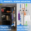 3-H Magnetic Broom Holder Wall Mount 2 Pack, 2-in-1 Dual