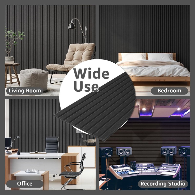 Art3dwallpanels 10 Pack Acoustic Panels, 48" X 12" X 0.35"