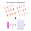 24pcs French Tip Press on Nails Medium Coffin, White Edge