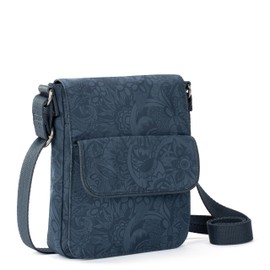 Sakroots On The Go Small Flap Messenger in Eco Twill, Adjustable Crossbody Strap, Indigo Spirit Desert