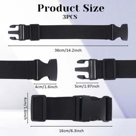 JJUNW 3pcs Add a Bag Luggage Straps, Adjustable Suitcase Strap Luggage Connector Straps for Connecting Two Suitcases or Smaller Packages Together Travel Accessories