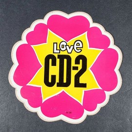 CD-2 Oil Original Stewart Warner Love CD-2 Oil Treatment Flower Shaped Sticker/Decal 5 In