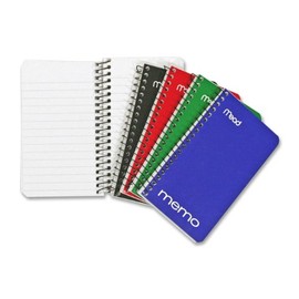 Mead : Memo Book, College Ruled, 3"x5", 60 Sheets, Assorted -:- Sold as 2 Packs of - 1 - / - Total of 2 Each