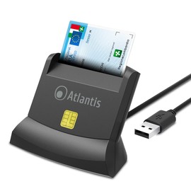 Atlantis Smart Card Reader P005-SMARTCRV-U, Health Card & Digital Signature Reader for PC, USB Port