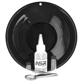 ASR Outdoor 12" Gold Pan Gold Prospecting Beginners Kit, Collection Tools, 5 Piece Black