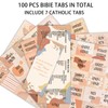 Boho Catholic Bible Tabs for Women/Men/Kids - 100 Laminated, Old