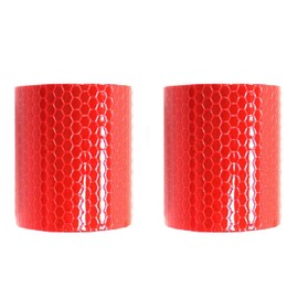 BigTron Premium Quality Reflective Tape, Safety Warning Tape, Weatherproof, Anti-Upturned, 2 Rolls, 5 cm x 3 m (Red)