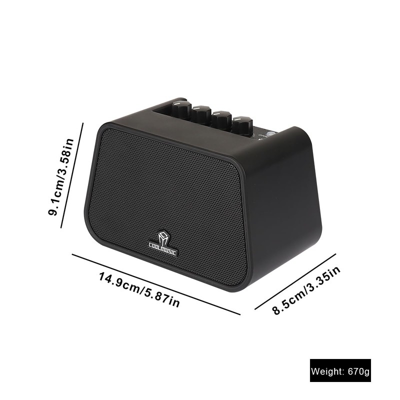 COOLMUSIC Mini Electric Guitar Amp, Rechargeable 10W Guitar Speaker with