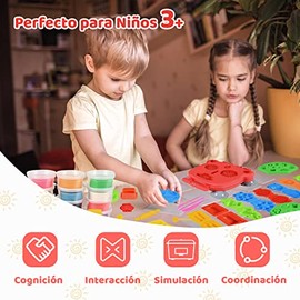 EPANO 41pcs Máquina de Hamburguesas de Juguete para Niños, Juguetes de Cocina para Niño con 12 Plastilinas de Diferentes Colores Regalo para Niños