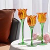 VOHO Orange Tulips Votive Candle Holders for Spring Decor, Elegant