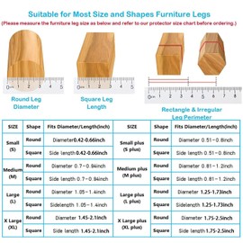 16 Pack Chair Leg Floor Protectors for Hardwood Floors, Round Rubber Furniture Sliders, 360°Felt Pad Bottom Wrapped Thickening Silicone Furniture Legs Caps Covers(Round,Clear-Gray-L Plus)