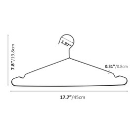 Jetdio 20 Pack Heavy Duty Extra Wide Stainless Steel Coats Hangers, 17.7” Strong Durable Metal Hanger for Heavy Garments, Sturdy Metal Rack for Shirts Jackets Trousers Pants Slack, Black