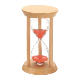 PATIKIL 15 Minutes Sand Timer, 1 Pcs Wooden Sand Watch High Glass Sandglass Timer for Living Room Home Office Restaurant Decoration, Red