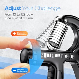 FitBeast Grip Strength Trainer 2 Pack – Adjustable Hand Grip Strengthener for Strength Training & Rehabilitation, 10-132 lbs Resistance Forearm Strengthener, Ideal for Athletes, Rehab, Office