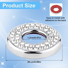 4pcs Bling Inner Car Door Lock Cover, Car Rhinestone Rod Decorative Sticker Bling Car Door Lock Accessories Compatible with Benz Class E/A/B/C (Silver)