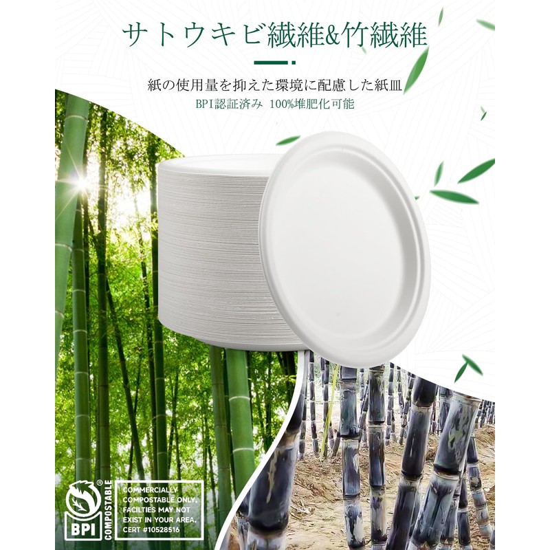 OasisSN Disposable Paper Plates, Set of 68, Eco-Friendly, Durable, No