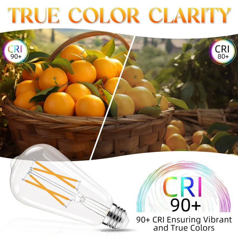 GvvooHome LED Edison Bulbs, E26 Bulb 60 watt Equivalent, Non-Dimmable,