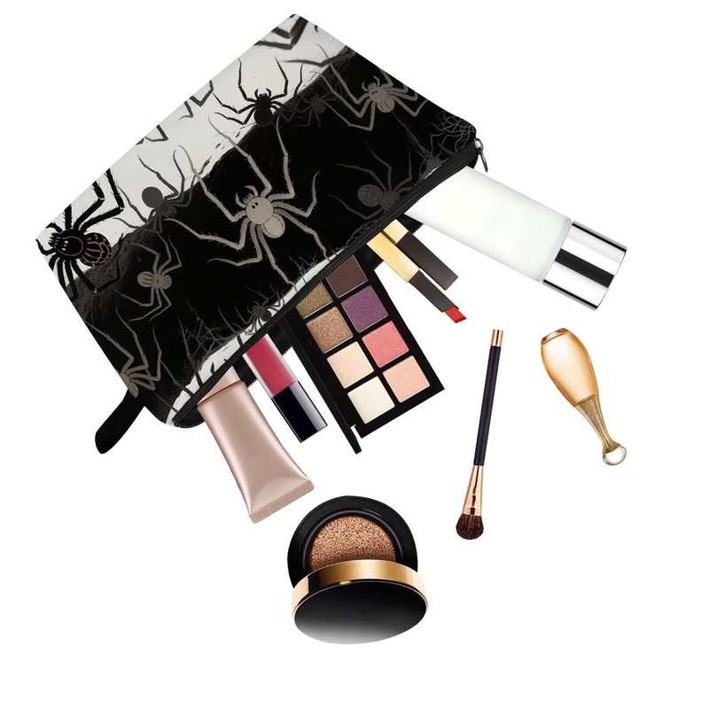 YULUENZE Gothic Spider Makeup Bag Cute Small Organizer Bag with