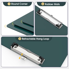 Macroclo Plastic Clipboards 2 Pack, A4 Green Clip Board 8.5x11 for Classroom, Students, Kid, Woman, Size 9" x 12.5" with Low Profile Clip, Office & School Supply