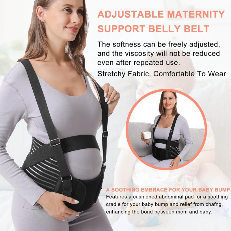 BYVCUI 5 in 1 Pregnancy Support Belt, Pregnancy Seat Belt