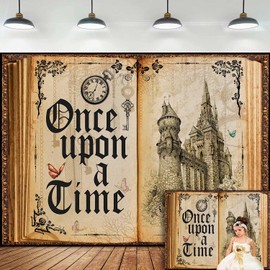 KIKIDOR Royal Castle Storybook Backdrop Romantic Old Castle Girls Princess Once Upon a Time Photo Background Fairy Tale Book Backdrop for Photography Wedding Birthday Party Decor Studio Props 7x5ft