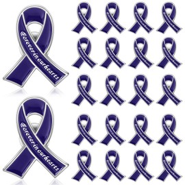 50 Pcs Metal Funeral Ribbon Pins Memorial Lapel Pins Forever in Our Hearts Funeral Favors for Memorial Service Event Mourning Remembrance Day (Blue)