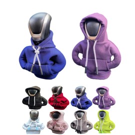 XSLXTL 2023 Fashion 2Pcs Car Gear Shift Cover Hoodie Car Gear Shift Cover, Automotive Interior Accessories Shift Knobs Fashionable Hooded Shirt Car Shifter Knobs Cover Trim,8 Colors (Purple+Blue)