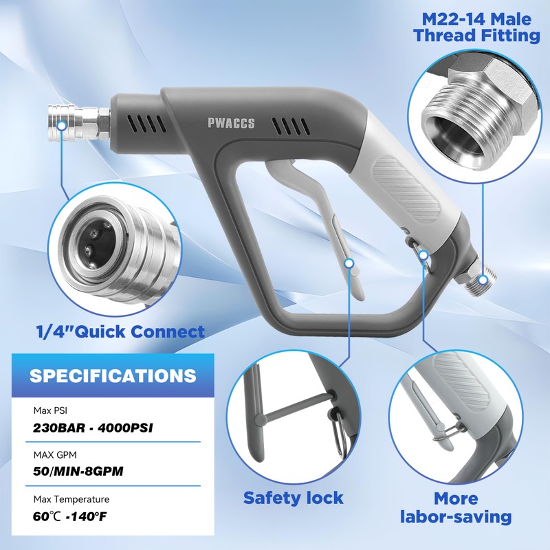 PWACCS Foam Cannon Dual Connector, Pressure Washer Car Wash Foam