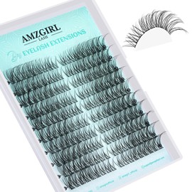 Lash Extension Clusters Wispy 180Pcs Eyelash Cluster Lashes Individual Lashes DIY Lash Extensions Natural Look Soft False Eyelashes Extensions at Home for Beginners(10Pairs,D-T001)