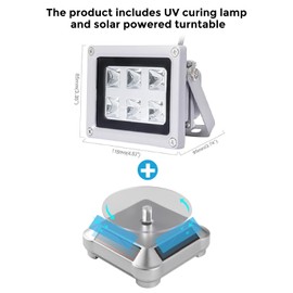 3D Printer UV Resin Curing Light with Solar Turntable 360°Rotating Stand for SLA DLP LCD 3D Printer Solidify Photosensitive Resin 405nm UV Resin Affect, DIY Curing Enclosure