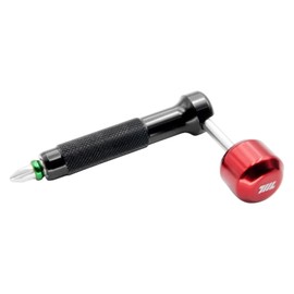 711L Lollipop Bit Driver (Aluminum, Black, Red) - Pocket Screwdriver with Retractable Lever for Torque Enhancement