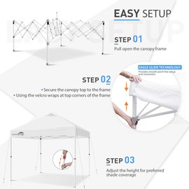 EAGLE PEAK 10' x 10' Commercial Canopy Tent Pop Up Instant Canopy Shelter with 100 Square Feet of Shade (White)