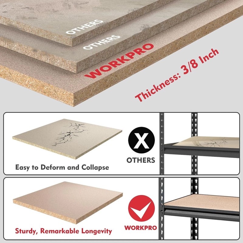 WORKPRO Metal Storage Shelving Unit Heavy Duty Storage Rack Multi-Size