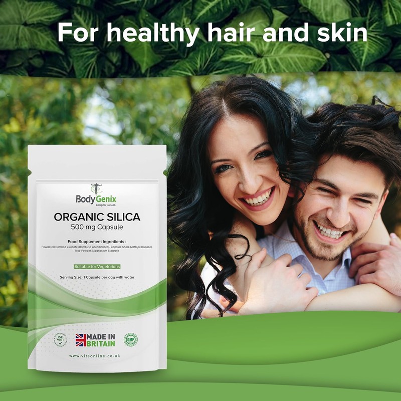 Bodygenix Silica 500mg Capsules Silicon Bamboo Extract Rich Supplement (120)