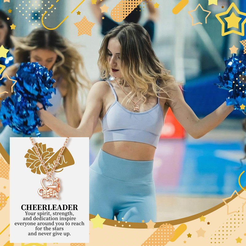 Liliaafar 24 Sets Cheerleader Necklace Gifts Bulk with Card,Gold