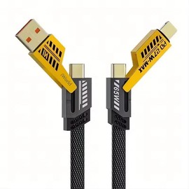 PD 27W 65W 4-in-1 USB Fast Charging Data Cable Nylon Braided Zinc Alloy (4 in 1, 1)