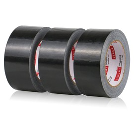 JIALAI HOME JIALAI HOME Heavy Duty Duct Tape, Black Tape 2 Inches x 30 Yards 3-Pack, 8.27 mil, Strong, Flexible, No Residue, All-Weather and Tear by Hand - for Repairs, Industrial, Professional Use