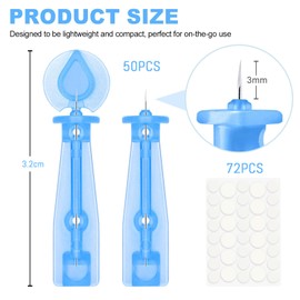 Hebterrka 50er Pack Einweg Akne Pickel Nadeln und 72 Punkt Akne Pickel Aufkleber für Akne Whiteheads, Zur Beseitigung von Pickeln im Geschlossenen Mund (50er Pack)