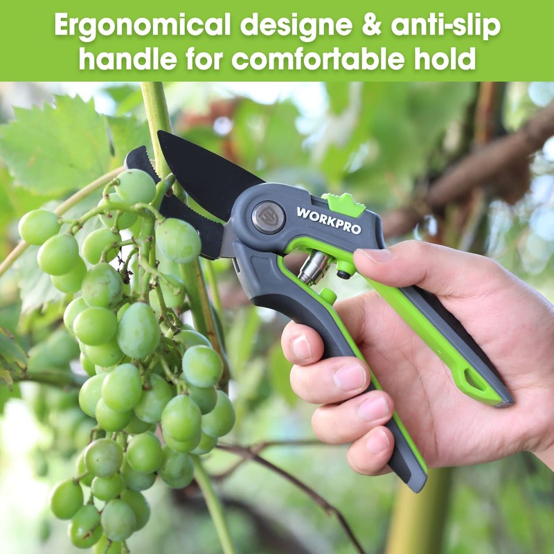 WORKPRO Anvil Pruning Shears, 8’’ Professional Gardening Hand Pruner with