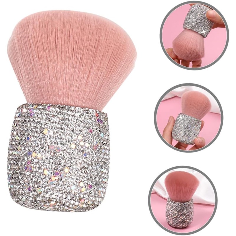 Brocha Retráctil Rosa con Cabeza de Champiñón para Maquillaje y