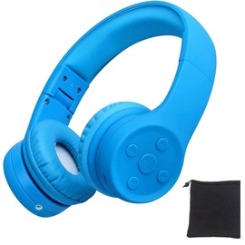Kids Bluetooth Headphone, Yusonic Wireless Headphones Over-Ear headsets with Music Share Port and Built-in Microphone for Calling（blue01）