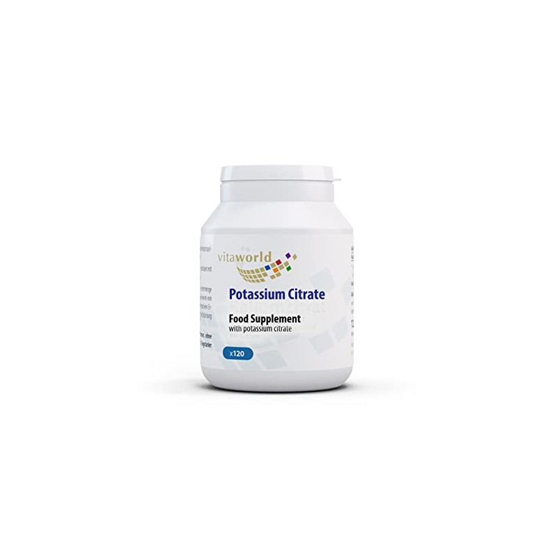 Vita World Potassium Citrate 605mg Daily dose 120 Capsules Made